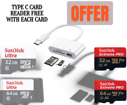 SanDisk Extreme Pro Micro Memory Card 32GB 64GB 128GB 256GB 512GB with Adapter